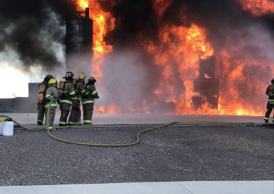 Laguna Fire Department puts out the flames of burning buildings
