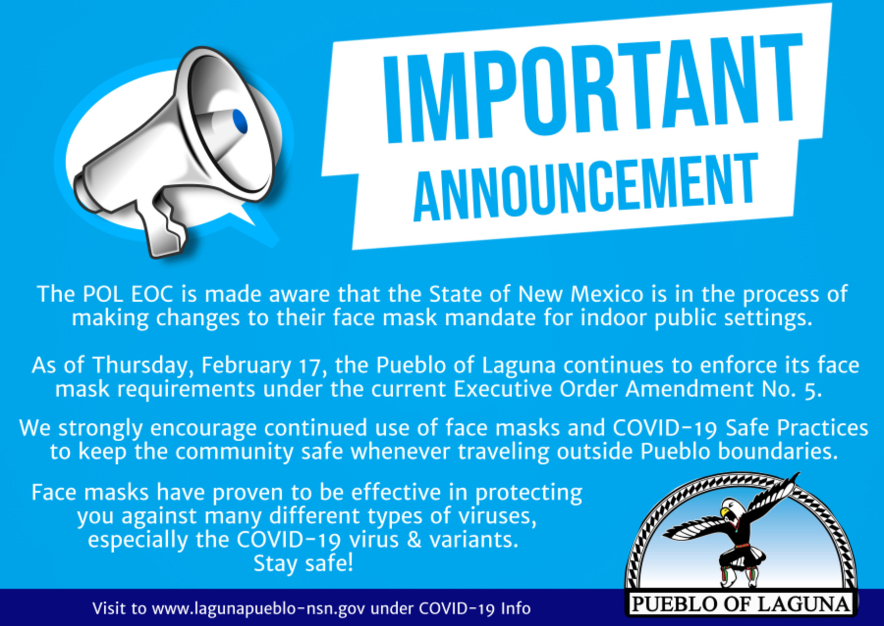 COVID19 Operation Information Updates Pueblo of Laguna